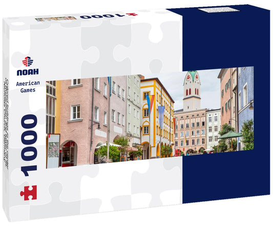 Noah Jigsaw Puzzle Colored buildings in the center of Rosenheim and tower of St. Nicholas Church, Germany panorama 1000 pieces