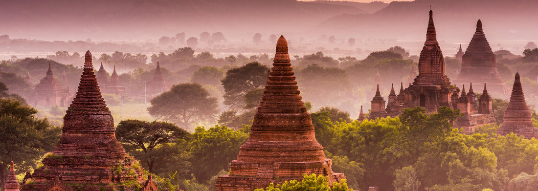 Noah Jigsaw Puzzle Bagan, Myanmar temples in the Archaeological Zone at dusk panorama 1000 pieces