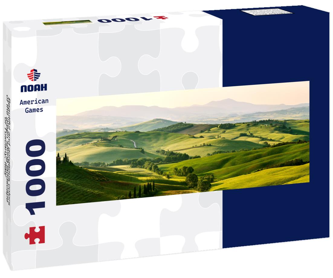 Noah Jigsaw Puzzle Beautiful and gorgeous colors of the green spring landscape of Tuscany, Italy panorama 1000 pieces
