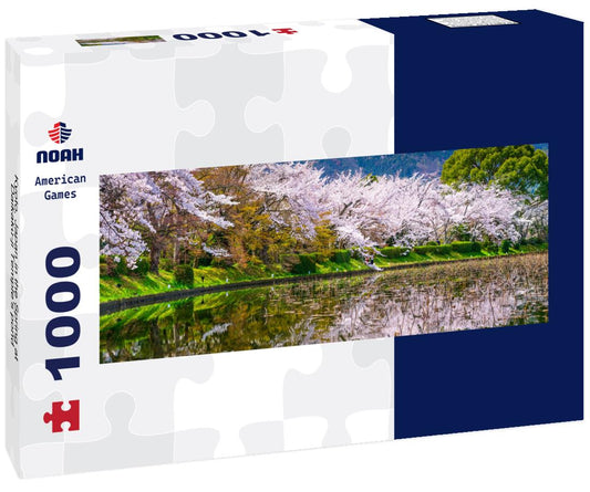 Noah Jigsaw Puzzle Kyoto, Japan in the Spring at Daikaku-ji Temple's pond panorama 1000 pieces