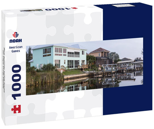 Noah Jigsaw Puzzle Blue summer beach house on Cape Coral, Florida panorama 1000 pieces