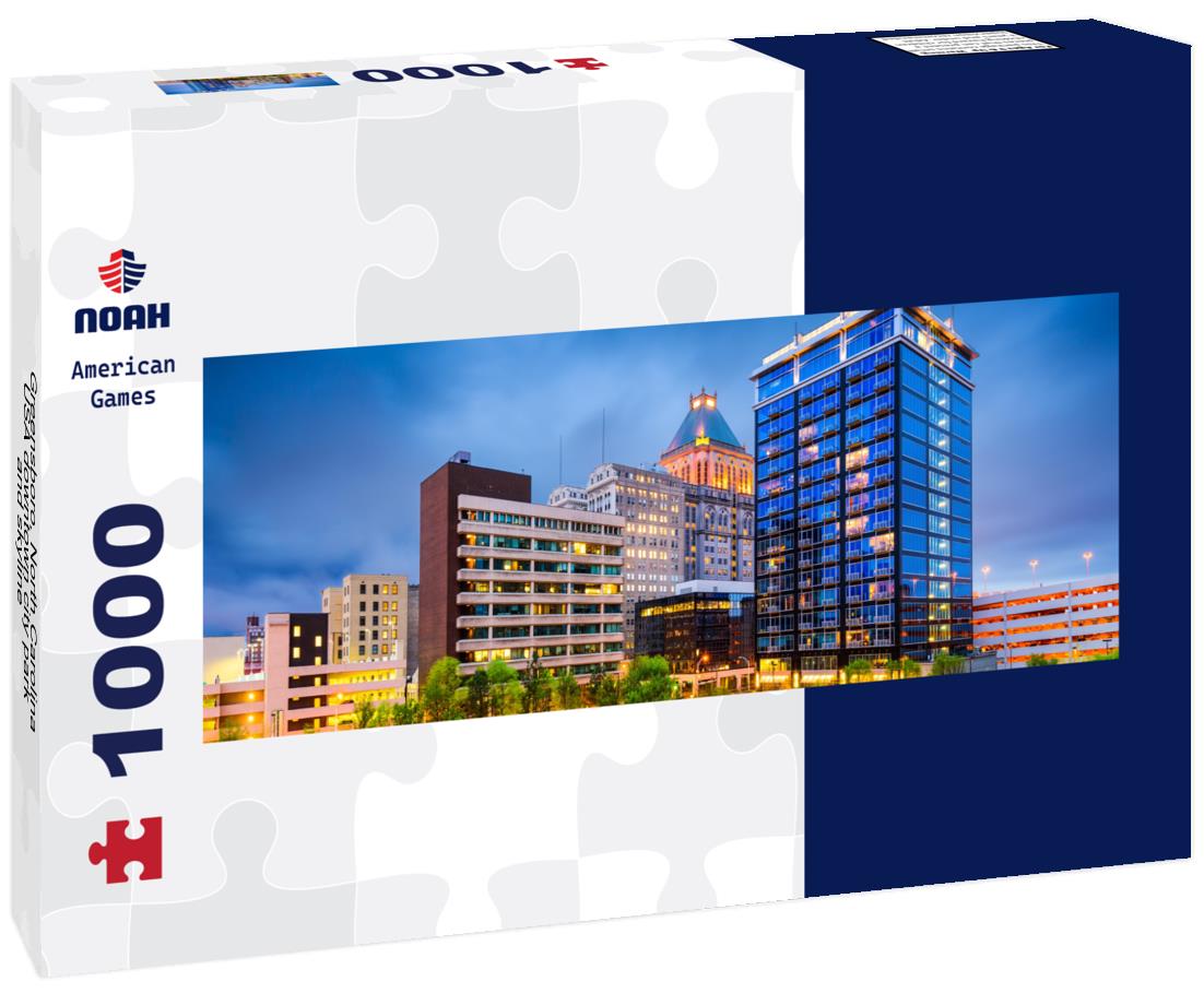 Noah Jigsaw Puzzle Greensboro, North Carolina, USA downtown city park and skyline panorama 1000 pieces