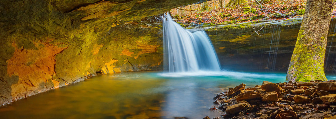 Noah Jigsaw Puzzle A hidden waterfall in the Ozark National Forest of Arkansas panorama 1000 pieces