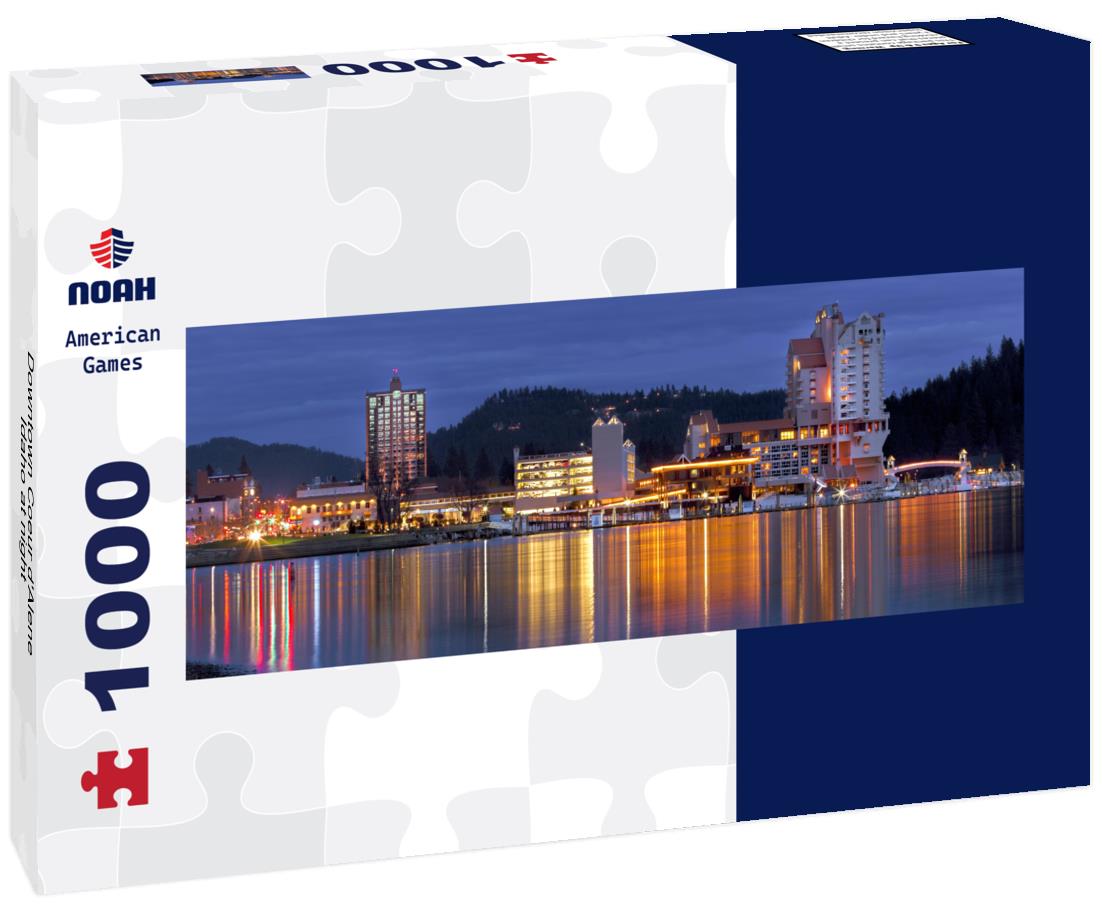 Noah Jigsaw Puzzle Downtown Coeur d'Alene, Idaho at night panorama 1000 pieces