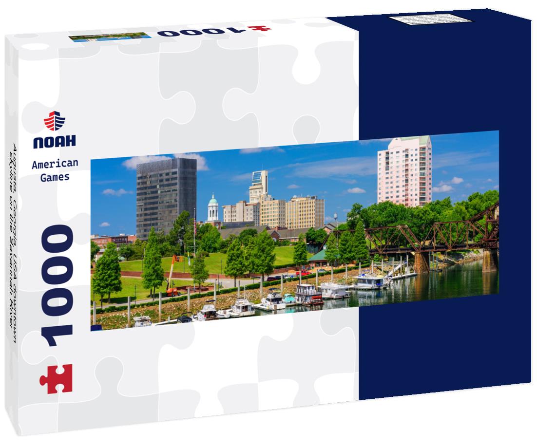 Noah Jigsaw Puzzle Augusta, Georgia, USA downtown skyline on the Savannah River panorama 1000 pieces