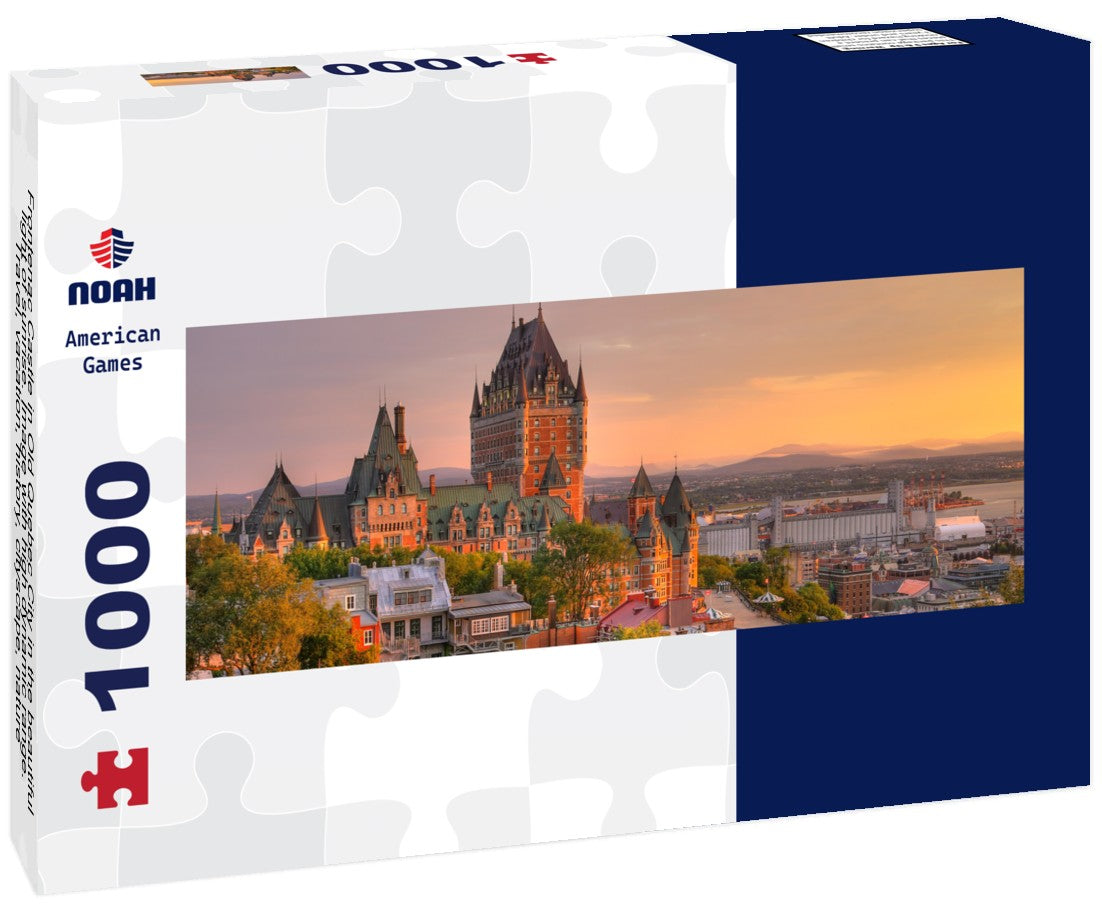 Noah Jigsaw Puzzle Frontenac Castle in Old Quebec City in the beautiful light of sunrise. Image with high dynamic range. Travel, vacation, history, cityscape, nature, summer, hotels and architecture concept Panorama 1000 Pieces