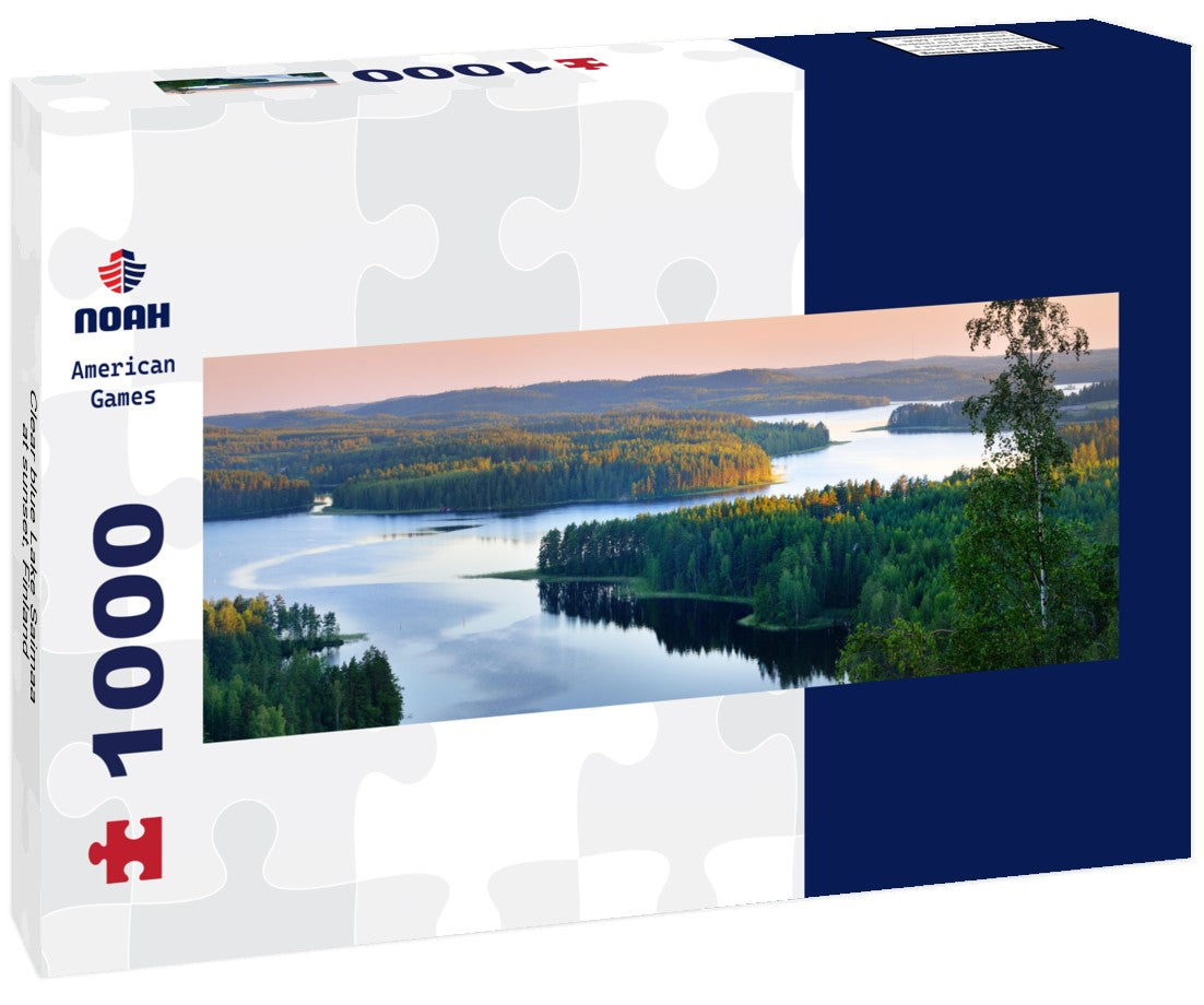 Noah Jigsaw Puzzle Clear blue Lake Saimaa at sunset, Finland Panorama 1000 Pieces