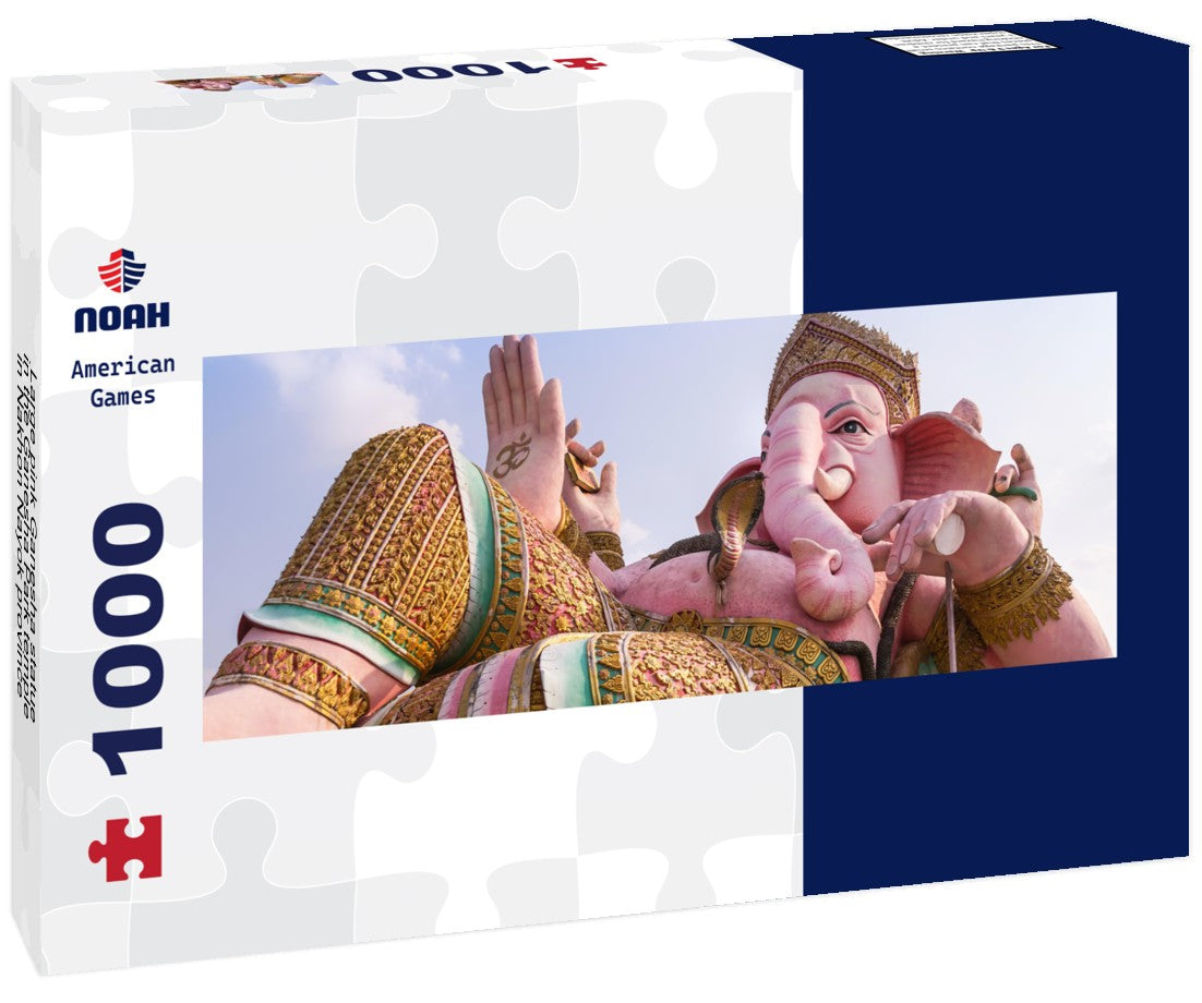 Noah Jigsaw Puzzle Large pink Ganesha statue in the Ganesha Park temple in Nakhon Nayok province in Thailand Panorama 1000 Pieces