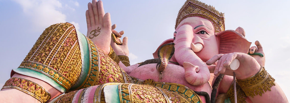 Noah Jigsaw Puzzle Large pink Ganesha statue in the Ganesha Park temple in Nakhon Nayok province in Thailand Panorama 1000 Pieces