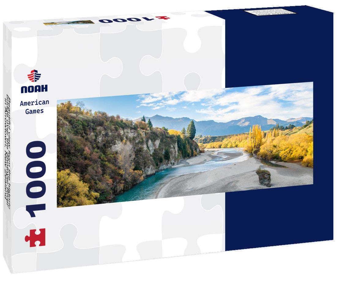 Noah Jigsaw Puzzle Beautiful view from the historic bridge over the Shotover River in Arrowtown, New Zealand Panorama 1000 Pieces