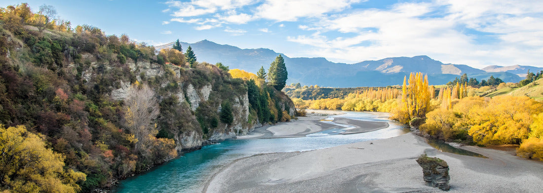 Noah Jigsaw Puzzle Beautiful view from the historic bridge over the Shotover River in Arrowtown, New Zealand Panorama 1000 Pieces