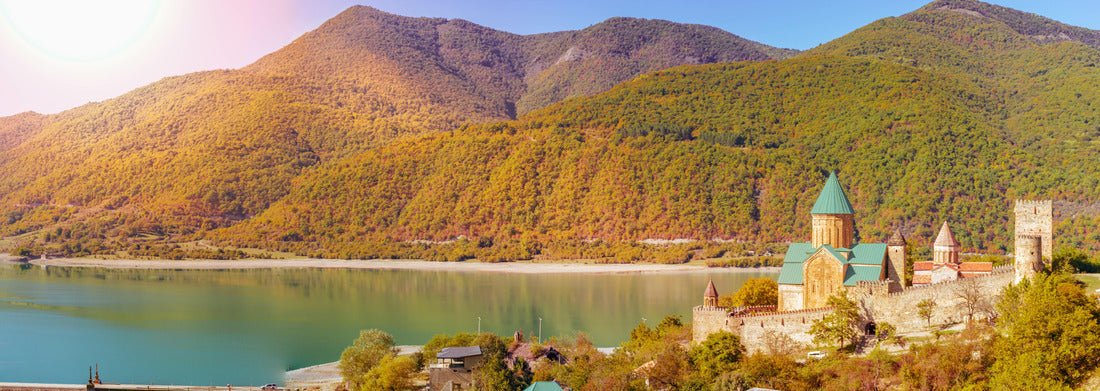 Noah Jigsaw Puzzle Autumn Ananuri old fortified church in Georgia Panorama 1000 Pieces