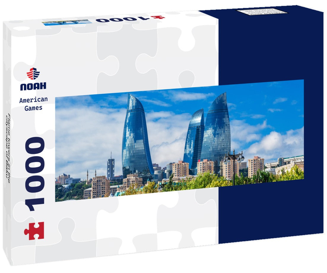 Noah Jigsaw Puzzle Flame towers in the cityscape of Baku Panorama 1000 Pieces