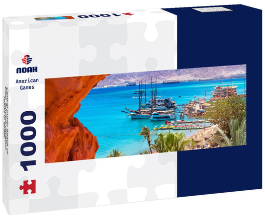 Noah Jigsaw Puzzle Central public beach of Eilat - famous vacation resort in Israel Panorama 1000 Pieces