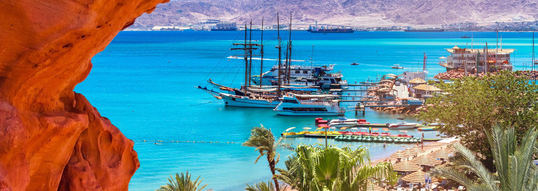 Noah Jigsaw Puzzle Central public beach of Eilat - famous vacation resort in Israel Panorama 1000 Pieces