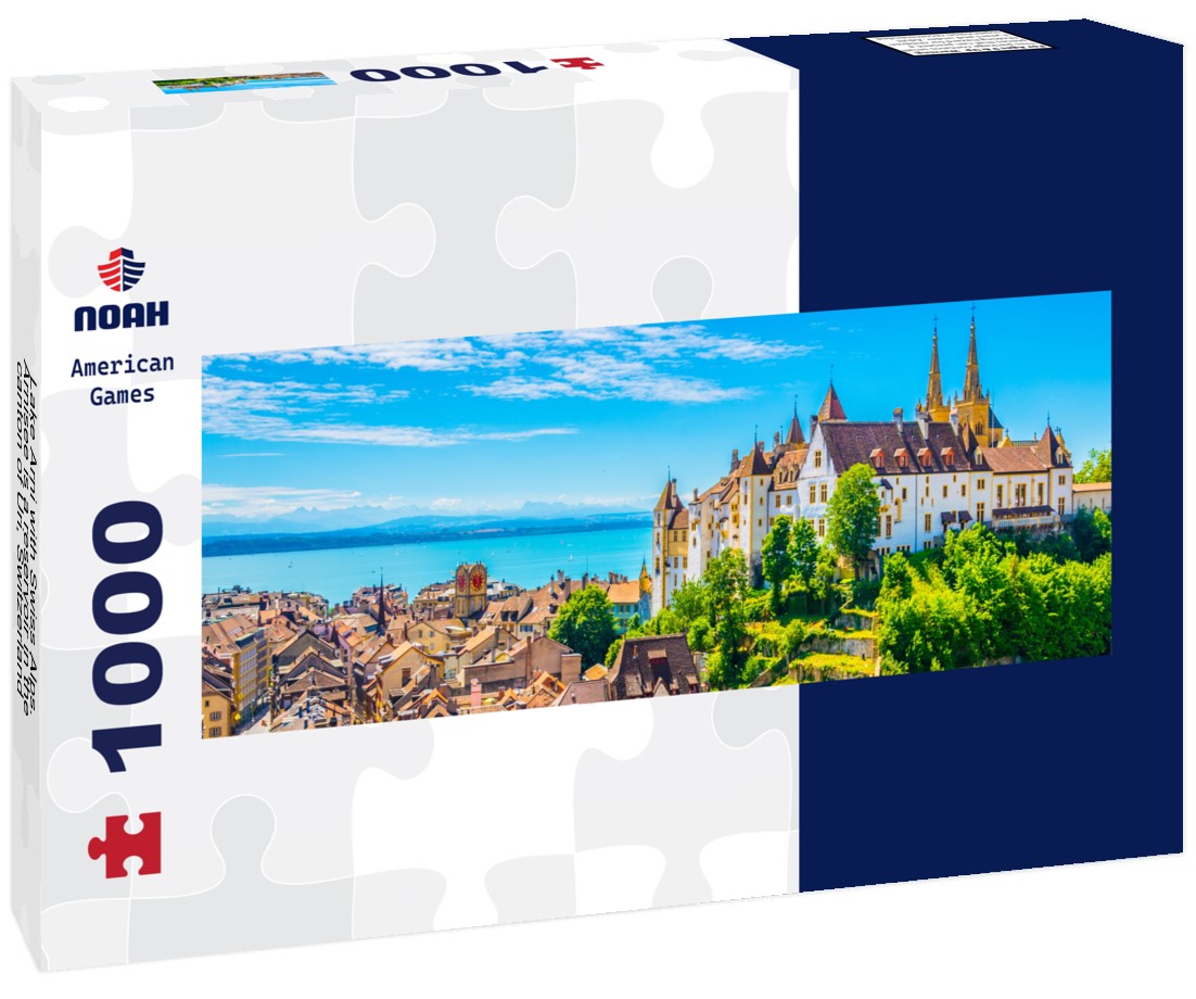 Noah Jigsaw Puzzle Lake Arni with Swiss Alps. Arnisee is a reservoir in the canton of Uri, Switzerland, Europe Panorama 1000 Pieces