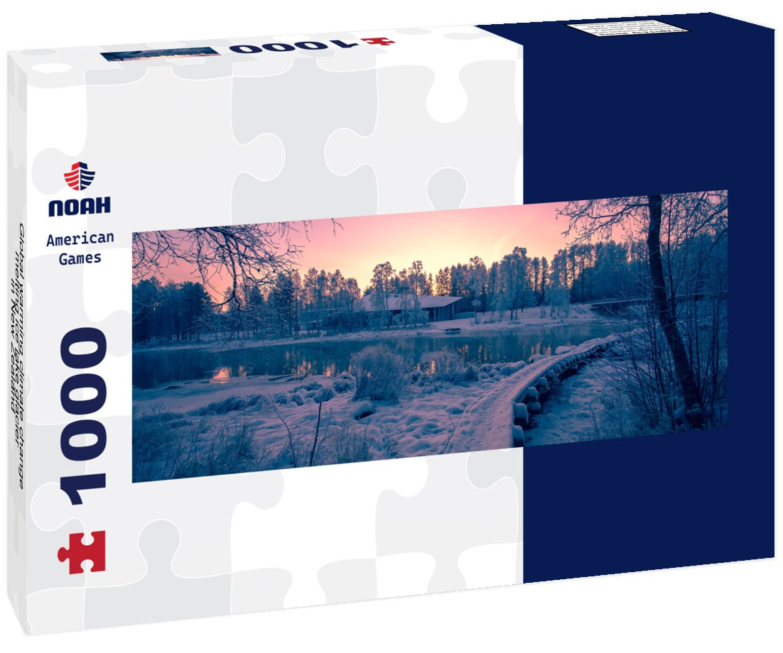 Noah Jigsaw Puzzle Global warming climate change melting ice lake glacier in New Zealand Panorama 1000 Pieces