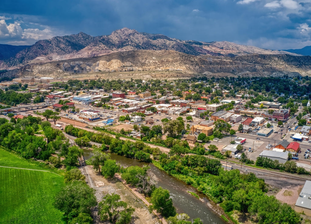 Aerial View of Canon, City in Colorado on the Arkansas River