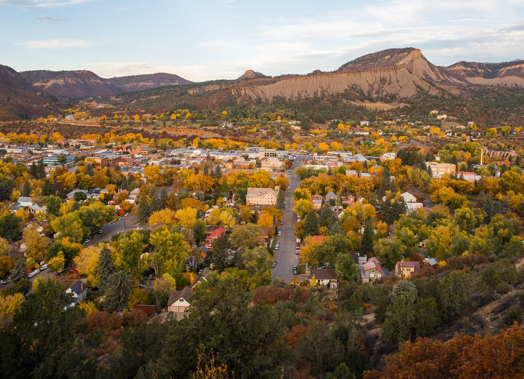 Landscape view of Durango, Colorado during autumn