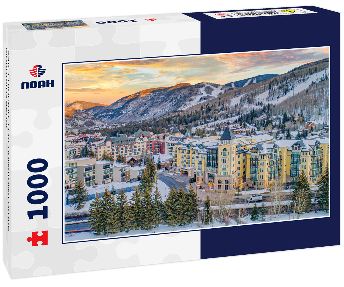 Vail, Colorado, USA Downtown Drone Mountains Aerial