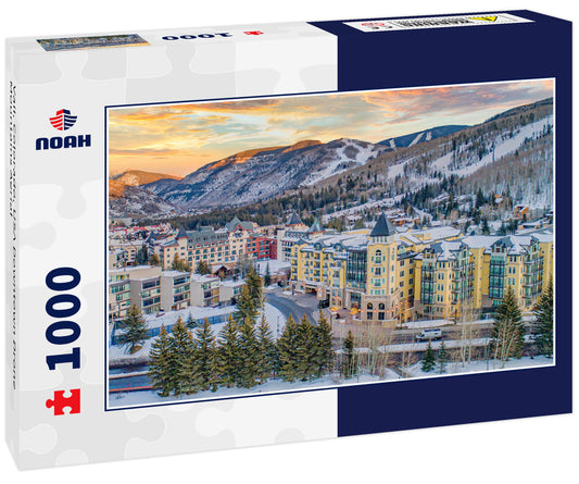 Vail, Colorado, USA Downtown Drone Mountains Aerial