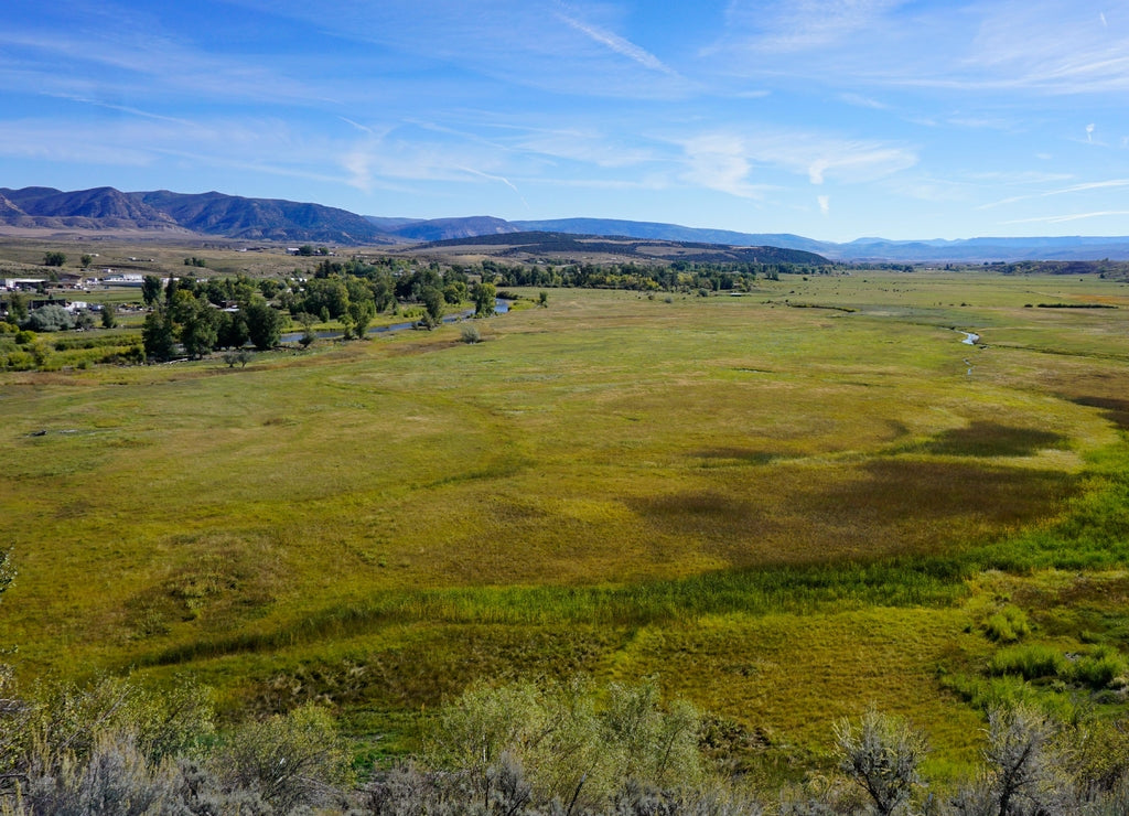View of the White River Valley and the town of Meeker Colorado