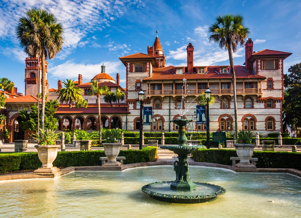 Fountains and Ponce de Leon Hall in St. Augustine, Florida