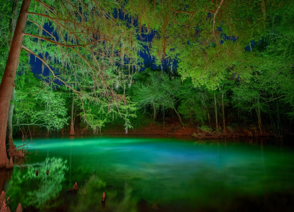 Blue Sink at Night, Madison County, Florida