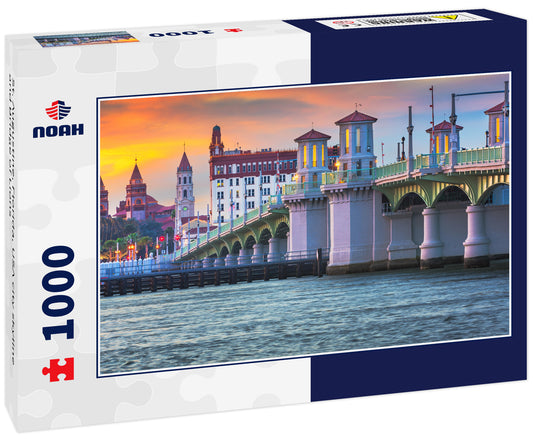 St. Augustine, Florida, USA city skyline and Bridge of Lions