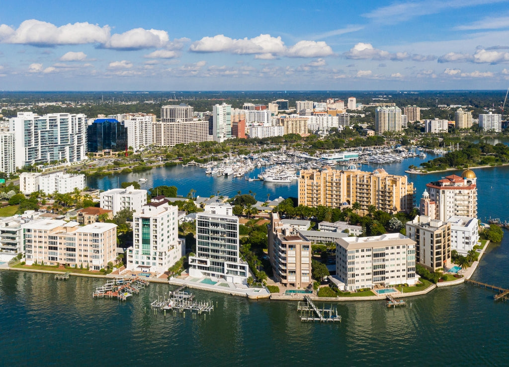 Sarasota downtown drone aerial landscape photo