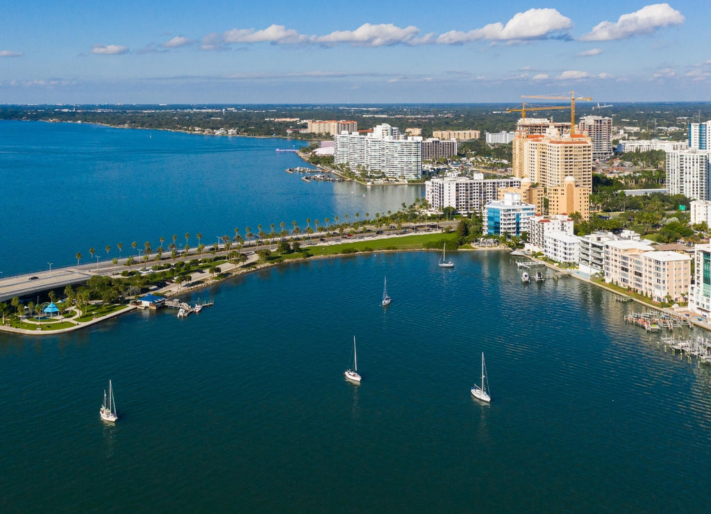 Sarasota downtown drone aerial landscape photo