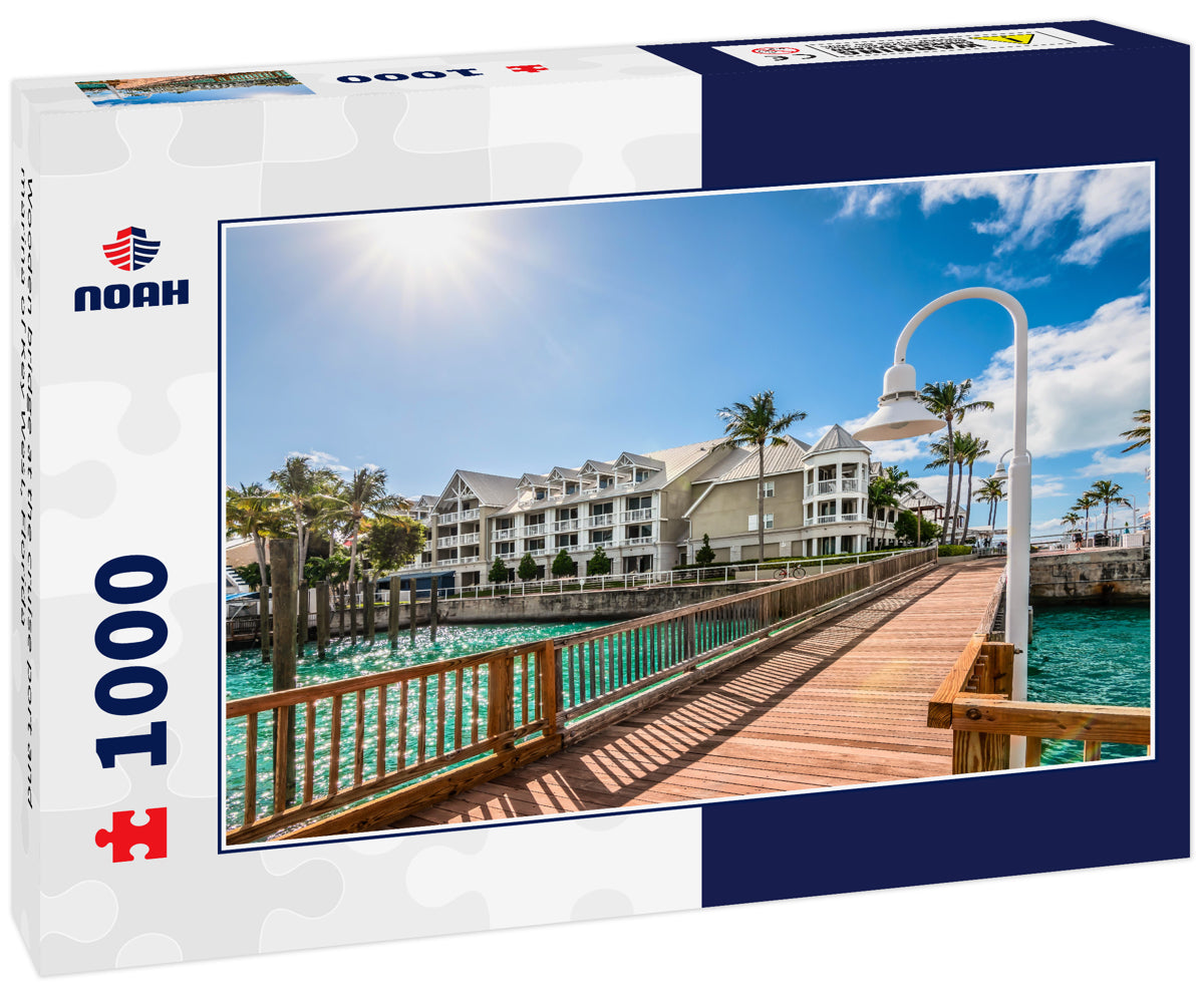 Wooden bridge at the cruise port and marina of Key West, Florida