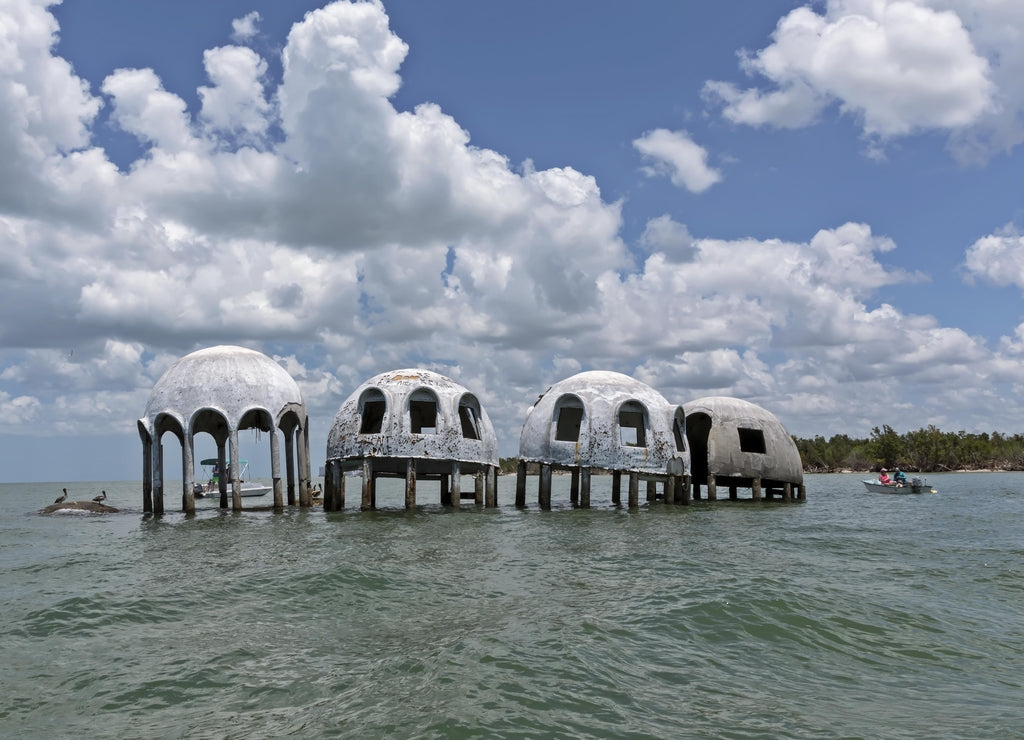 Cape Romano Dome Houses south of Marco Island, in the Ten Thousand Islands of Collier County, Florida