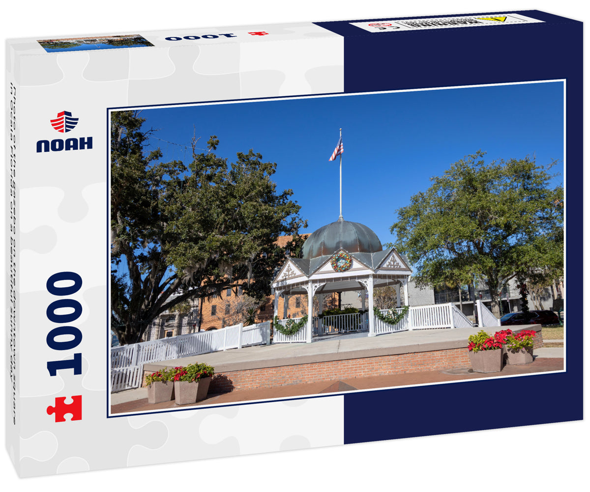 Photo of the gazebo on the downtown square in Ocala Florida on a beautiful sunny day