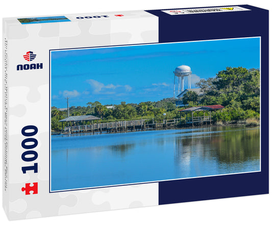 The Cedar Key Water Tower and Fishing Pier on the Island City of Cedar Key, Levy County, Florida