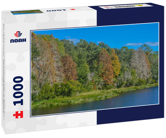 The beautiful tree lined Hurrah Lake in Alafia River State Park, Lithia, Hillsborough County, Florida