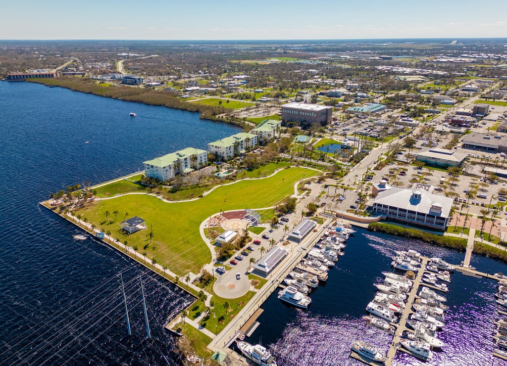 Aerial photo coastal scene Punta Gorda Florida USA