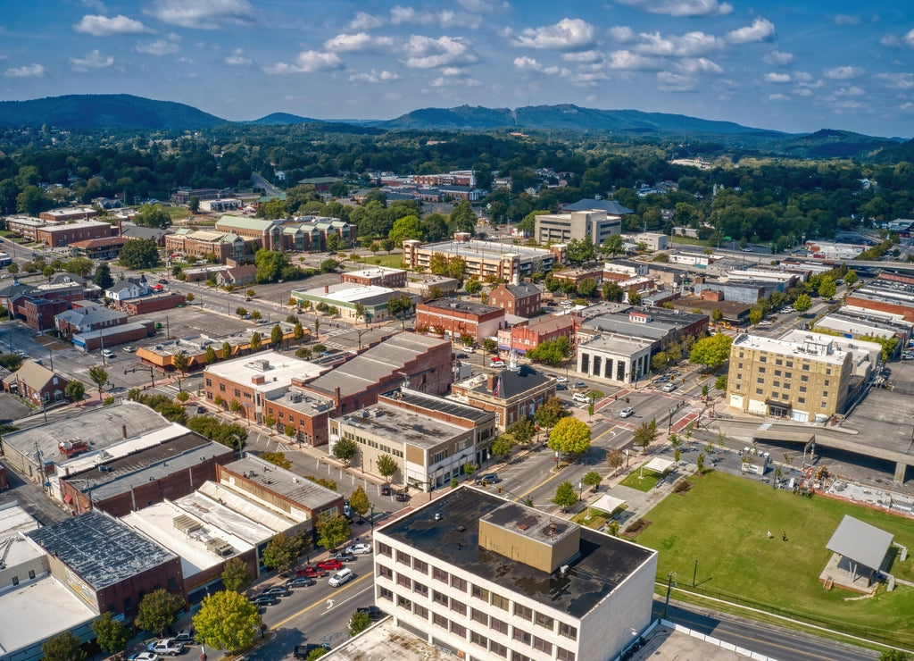Downtown of Dalton, Georgia during Summer