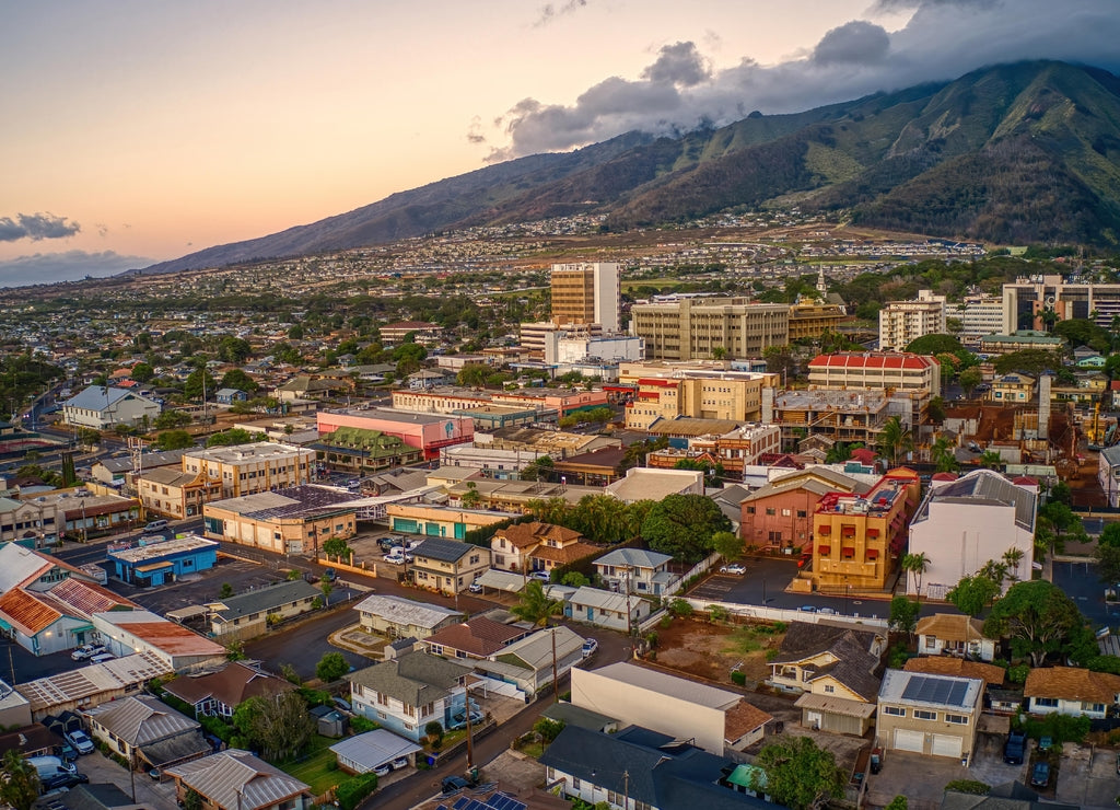 City of Wailuku on the Island of Maui in Hawaii