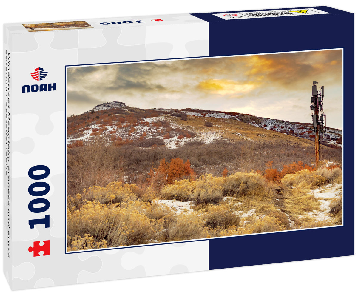 Windswept Mountain, oranges and grays autumn, Pocatello, Idaho