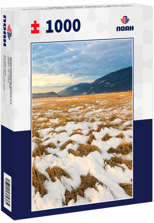 Wide angle winter landscape at Kootenai National Wildlife Refuge Idaho