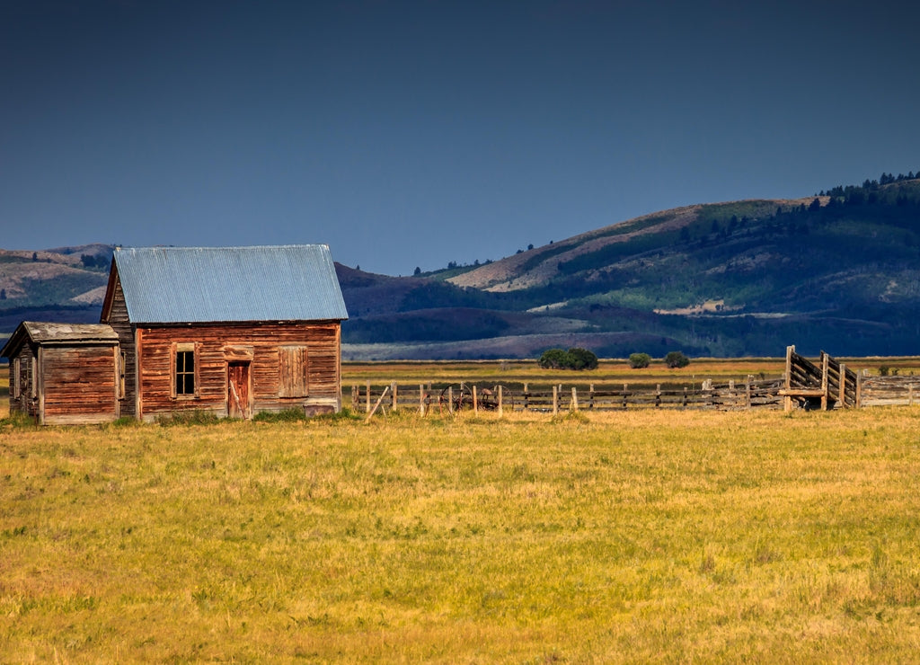Abandoned homestead in Grays Lake National Wildlife Refuge, Idaho, USA