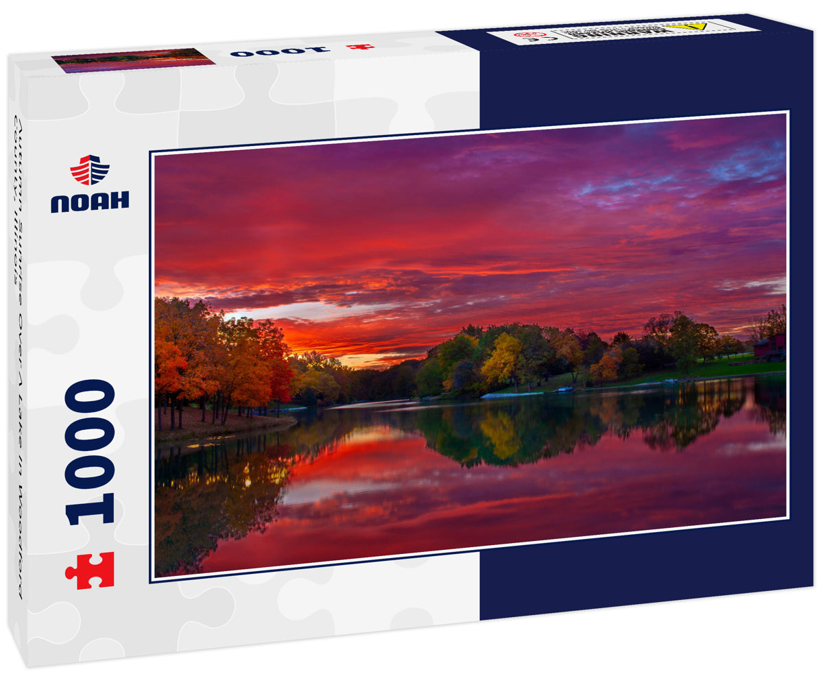 Autumn Sunrise Over A Lake In Woodford County, Illinois