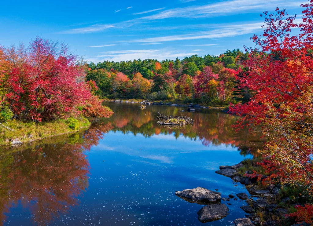 Ellsworth, Maine, during autumn leaves