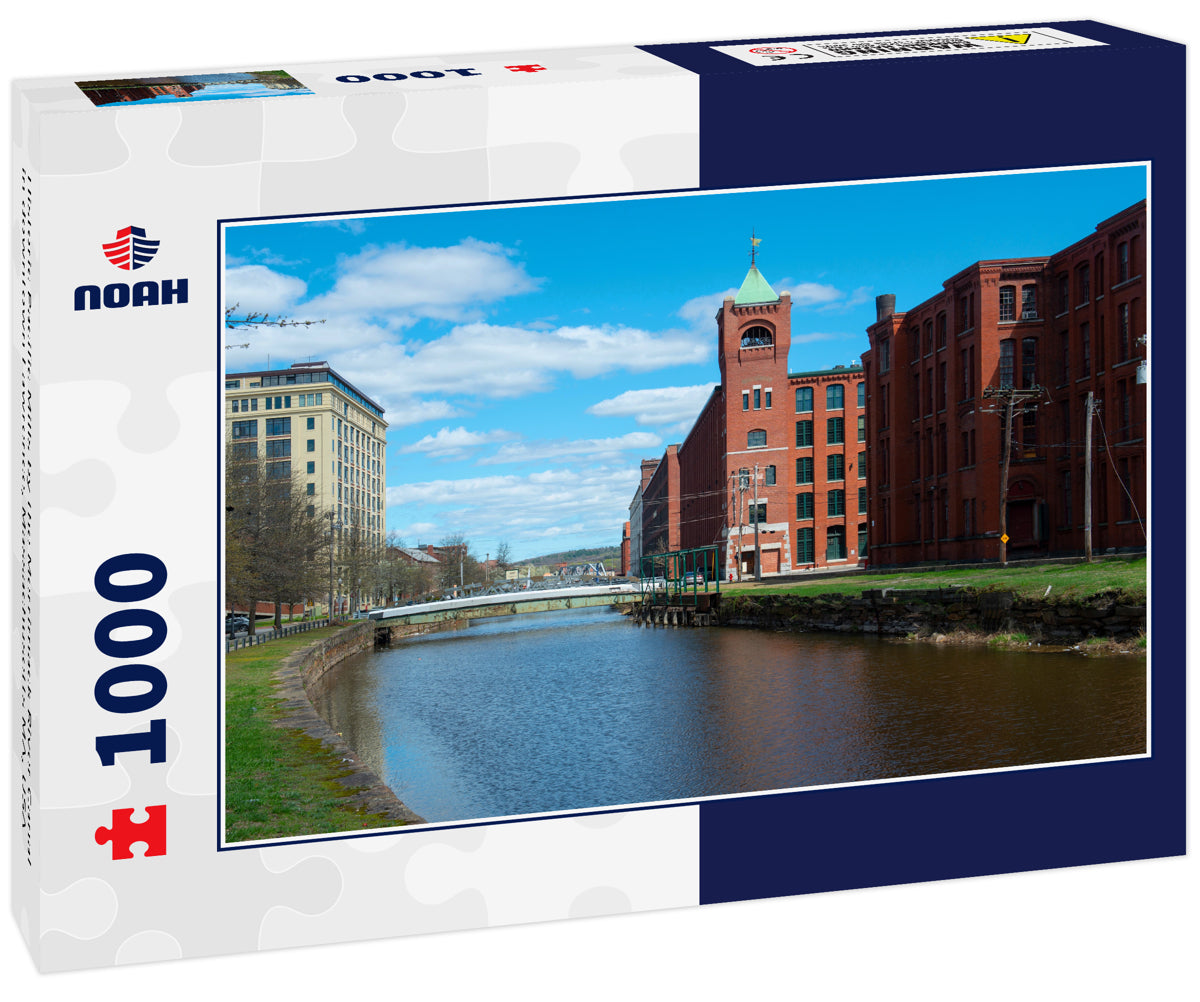 Historic Pacific Mills by the Merrimack River Canal in downtown Lawrence, Massachusetts MA, USA