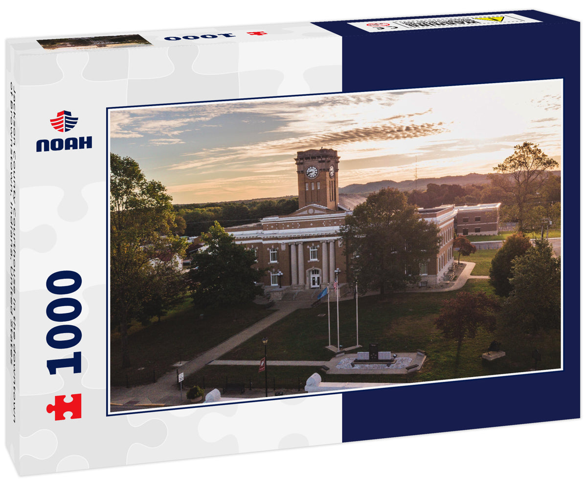 Jackson County Courthouse in the downtown of Brownstown, Indiana, United States