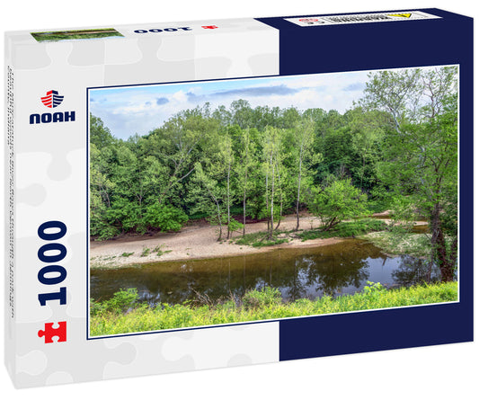 The Muscatatuck River flows through a park with beautiful woods near North Vernon in Jennings County, Indiana