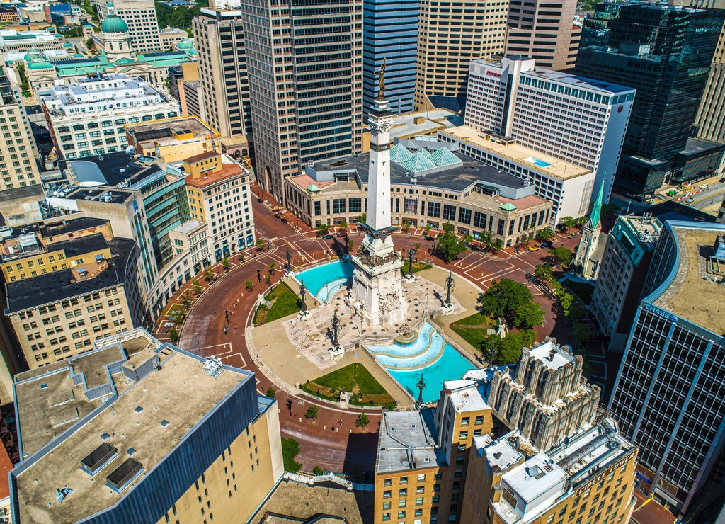 Indianapolis Indiana and it's wonderful Circle Center and Monument Circle. Summer of 2020