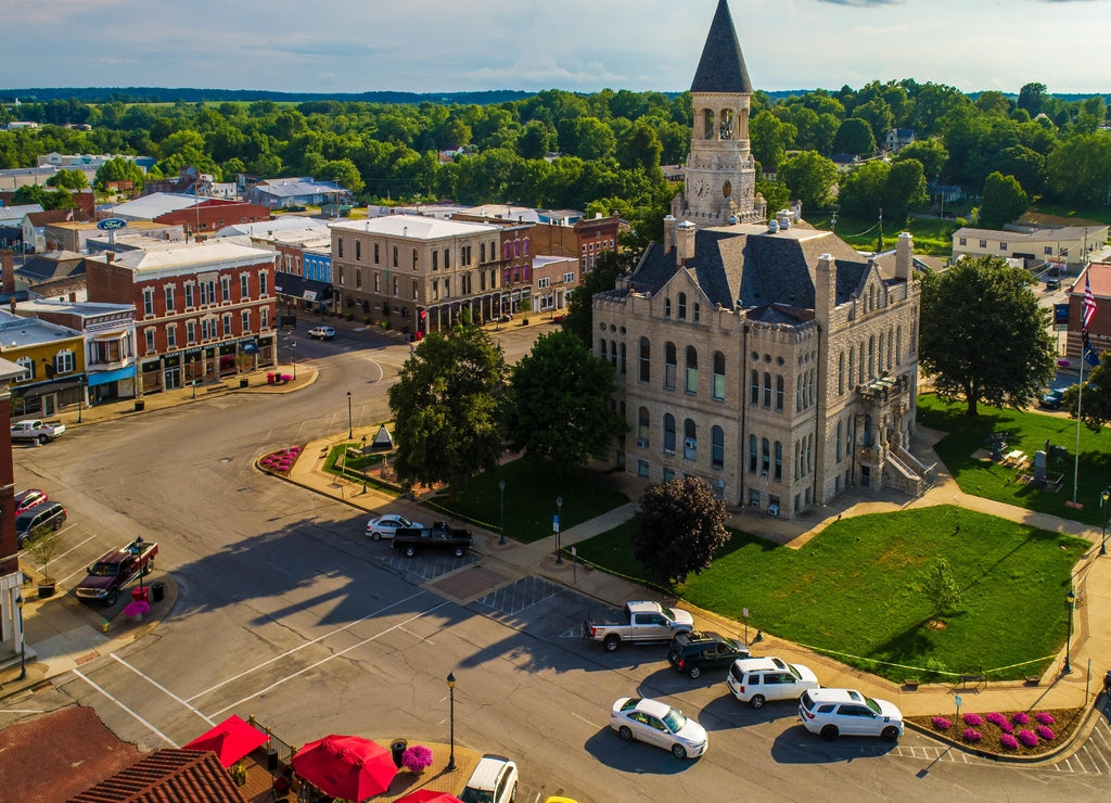 Courthouse and Town Square of Rural Salem Indiana