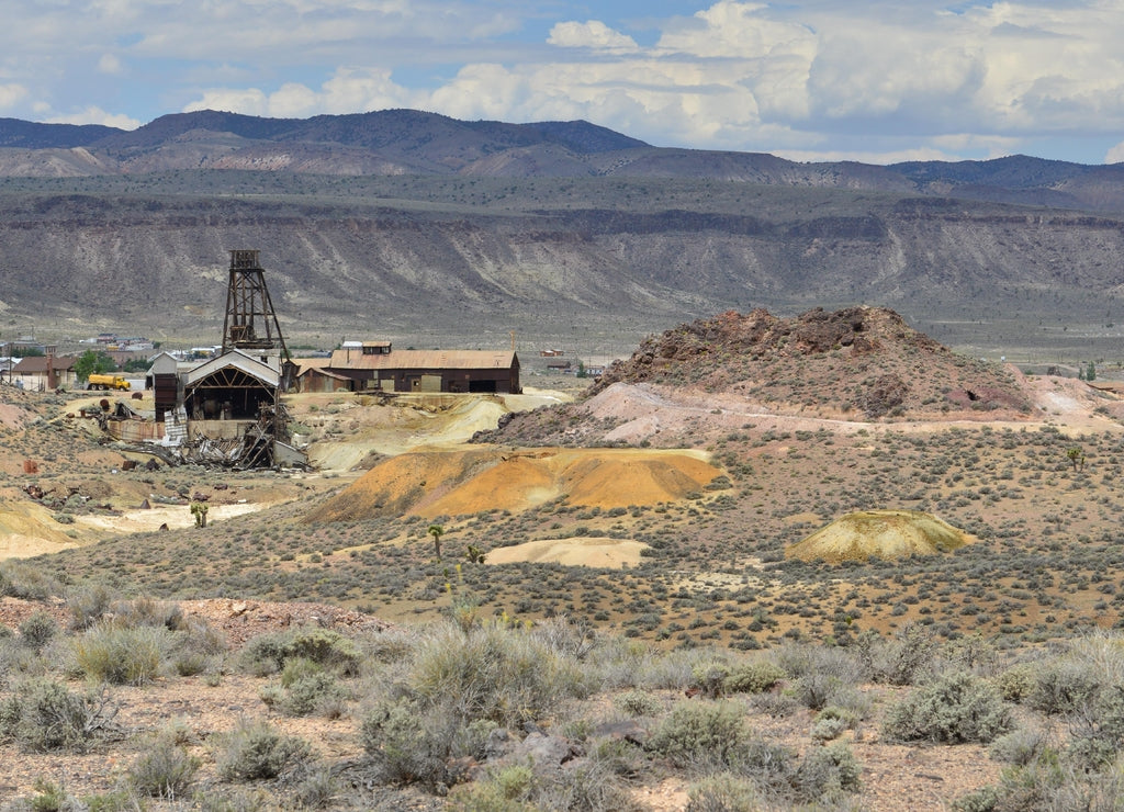 Abandoned gold mining landscape at Goldfield in Nevada, USA